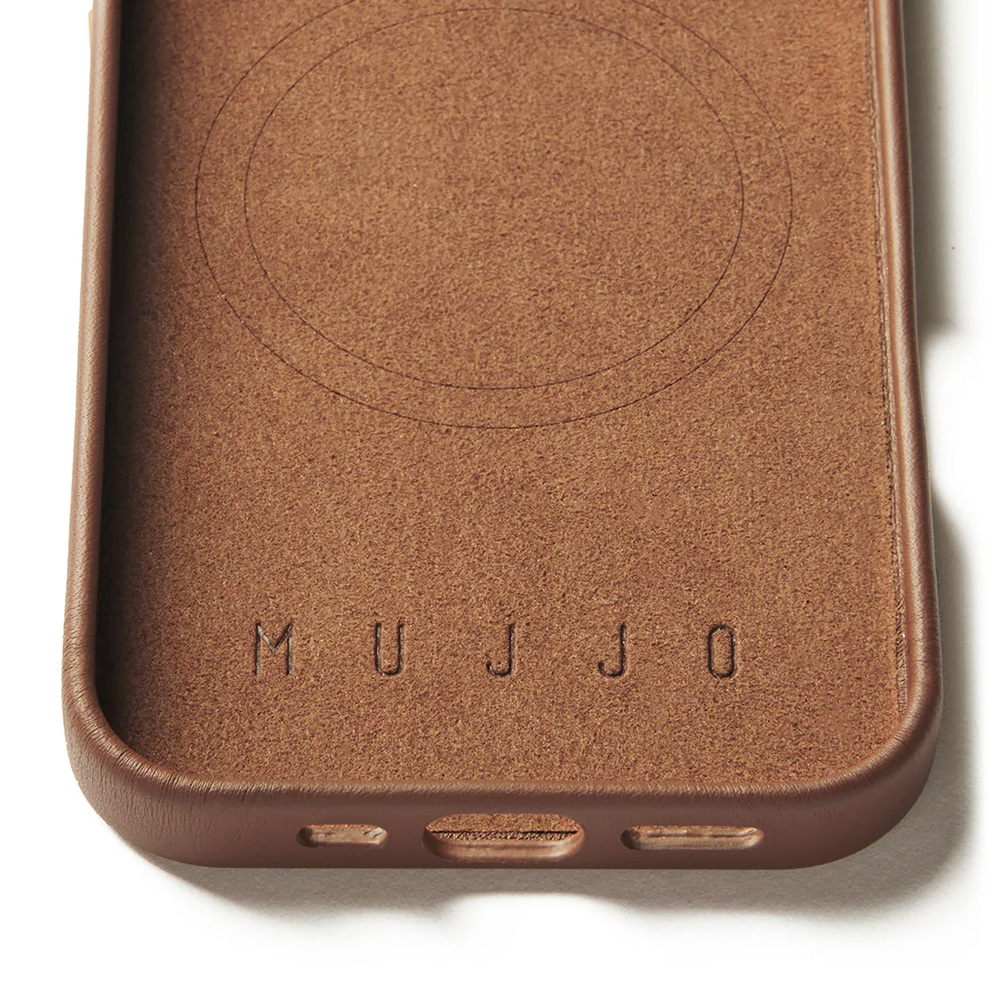 Etui Mujjo Full Leather Case MagSafe do iPhone 16 Pro, beżowe